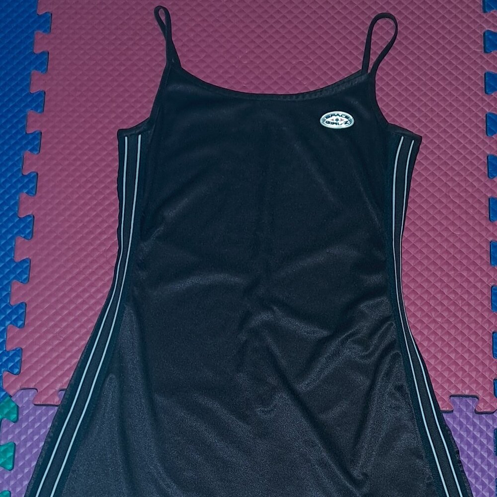 Spacegirlz Light Weight Shiny Brown Hot Mini Spaghetti Strap Stretch Dress